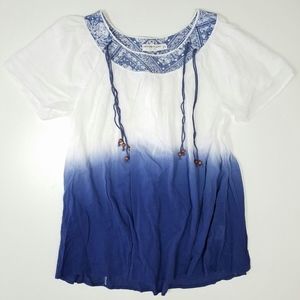 Artisan de Luxe Indigo Peasant Blouse